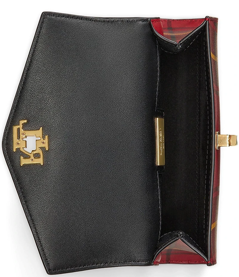 Lauren Ralph Lauren Farrah Small Plaid Leather Satchel Bag