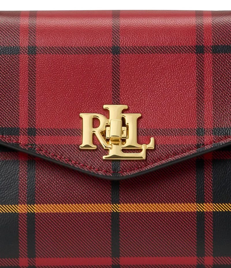 Lauren Ralph Lauren Farrah Small Plaid Leather Satchel Bag