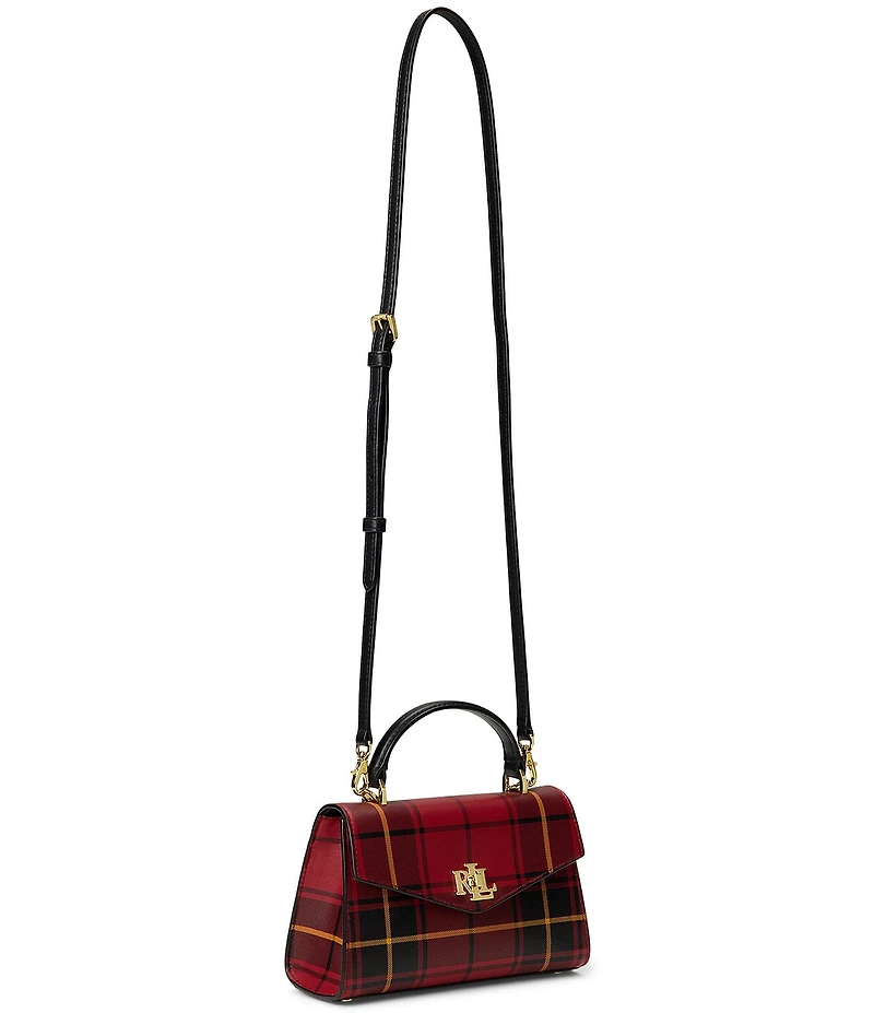 Lauren Ralph Lauren Farrah Small Plaid Leather Satchel Bag