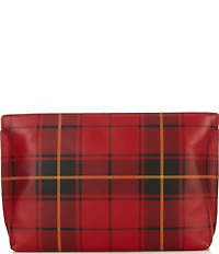 Lauren Ralph Lauren Plaid Nappa Leather Wristlet Clutch Bag