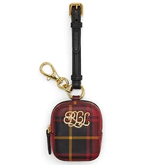 Lauren Ralph Lauren Plaid Nappa Leather Mini Zip Pouch
