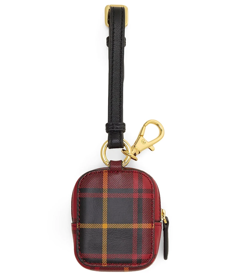 Lauren Ralph Lauren Plaid Nappa Leather Mini Zip Pouch