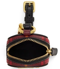 Lauren Ralph Lauren Plaid Nappa Leather Mini Zip Pouch