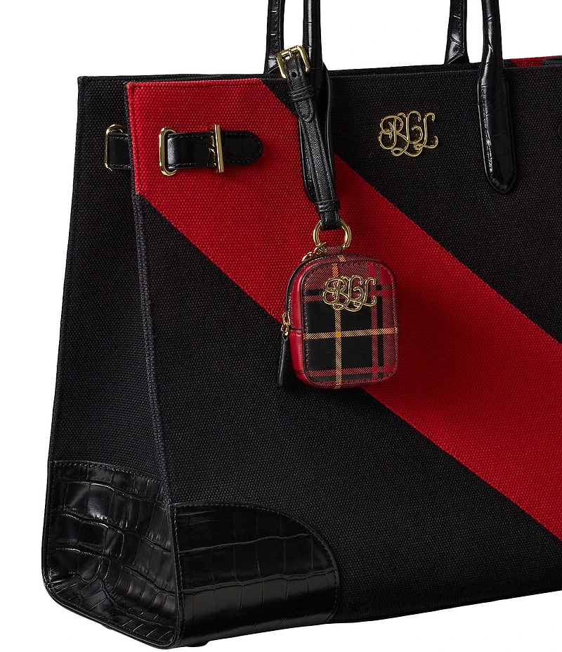 Lauren Ralph Lauren Plaid Nappa Leather Mini Zip Pouch