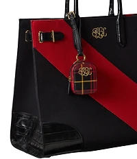 Lauren Ralph Lauren Plaid Nappa Leather Mini Zip Pouch