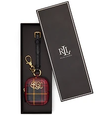 Lauren Ralph Lauren Plaid Nappa Leather Mini Zip Pouch