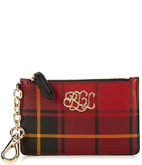 Lauren Ralph Lauren Plaid Nappa Leather Zip Card Case
