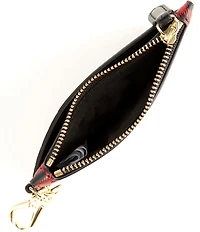 Lauren Ralph Lauren Plaid Nappa Leather Zip Card Case