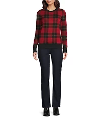 Lauren Ralph Lauren Plaid Soft Cotton Blend Sweater