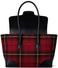 Lauren Ralph Lauren Plaid Twill Large Tanner Satchel Bag
