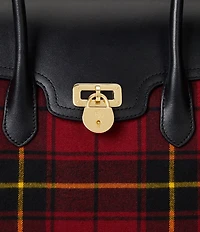 Lauren Ralph Lauren Plaid Twill Large Tanner Satchel Bag