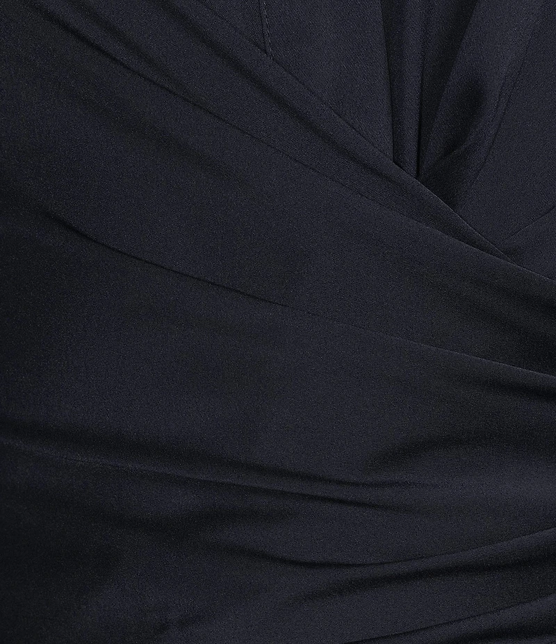 Lauren Ralph Lauren Pleated Button-Up Charmeuse Gown
