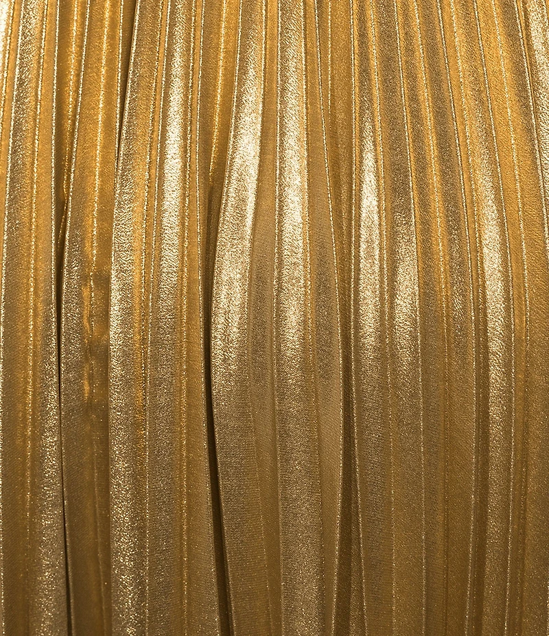 Lauren Ralph Lauren Pleated Metallic Chiffon Skirt