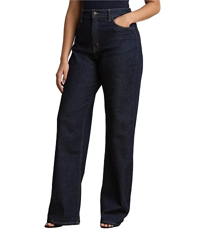 Lauren Ralph Lauren Plus Denim High Rise Straight Leg Full Length Jeans