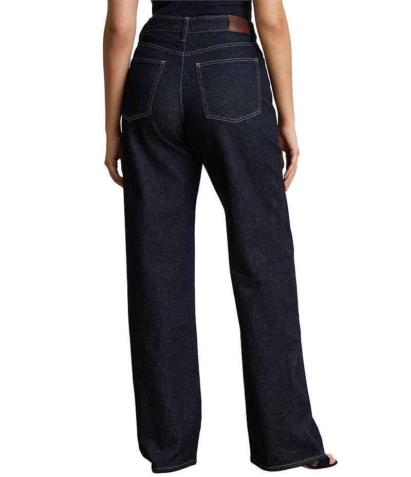 Lauren Ralph Lauren Plus Denim High Rise Straight Leg Full Length Jeans