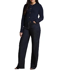 Lauren Ralph Lauren Plus Denim High Rise Straight Leg Full Length Jeans
