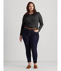 Lauren Ralph Lauren Plus Size Long Sleeve Crew Neck Stretch Top