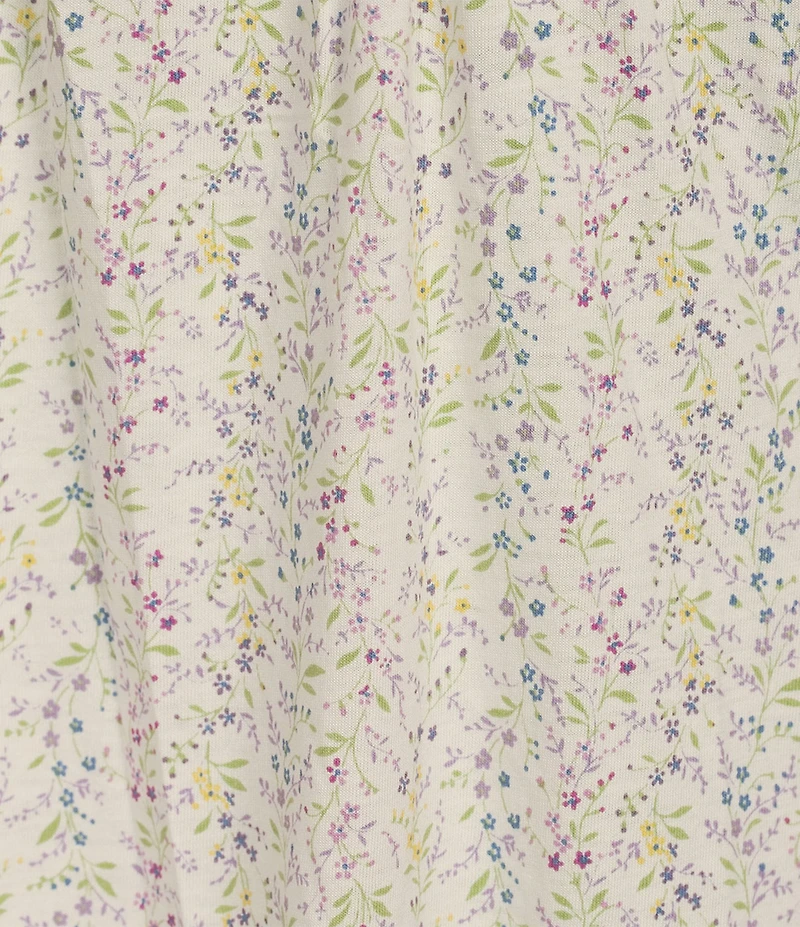 Lauren Ralph Lauren Plus Size 3/4 Sleeve Floral Print Knit Nightshirt