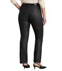 Lauren Ralph Lauren Plus Size Coated High Rise Straight Ankle Jeans