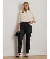 Lauren Ralph Lauren Plus Size Coated High Rise Straight Ankle Jeans