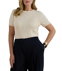 Lauren Ralph Lauren Plus Size Cotton Blend Belting Motif Sweater