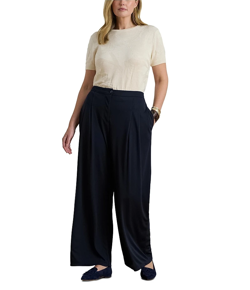 Lauren Ralph Lauren Plus Size Cotton Blend Belting Motif Sweater