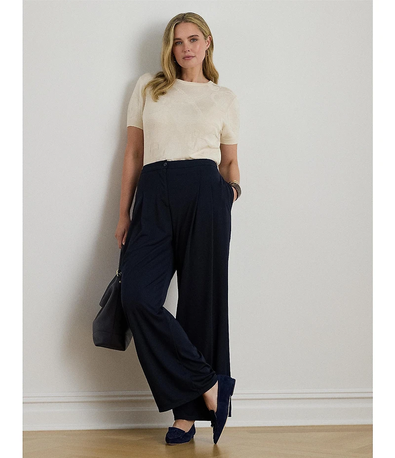 Lauren Ralph Lauren Plus Size Cotton Blend Belting Motif Sweater