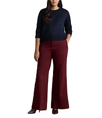 Lauren Ralph Lauren Plus Size Cotton Blend Crew Neck Long Sleeve Sweater