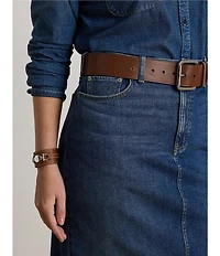Lauren Ralph Lauren Plus Size Cotton-Blend Denim Midi Pencil Skirt