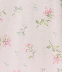 Lauren Ralph Lauren Plus Size Ditsy Bouquet Print Short Sleeve Notch Collar Knit Cropped Pajama Set