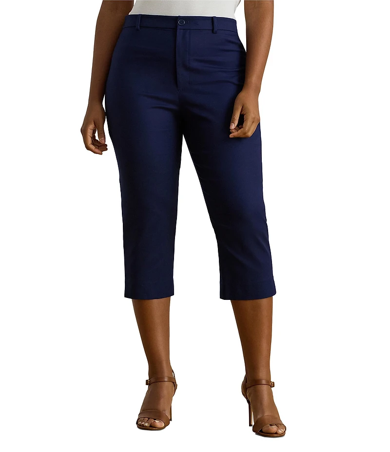 Lauren Ralph Lauren Plus Size Double-Faced Stretch Cotton Cropped Pants