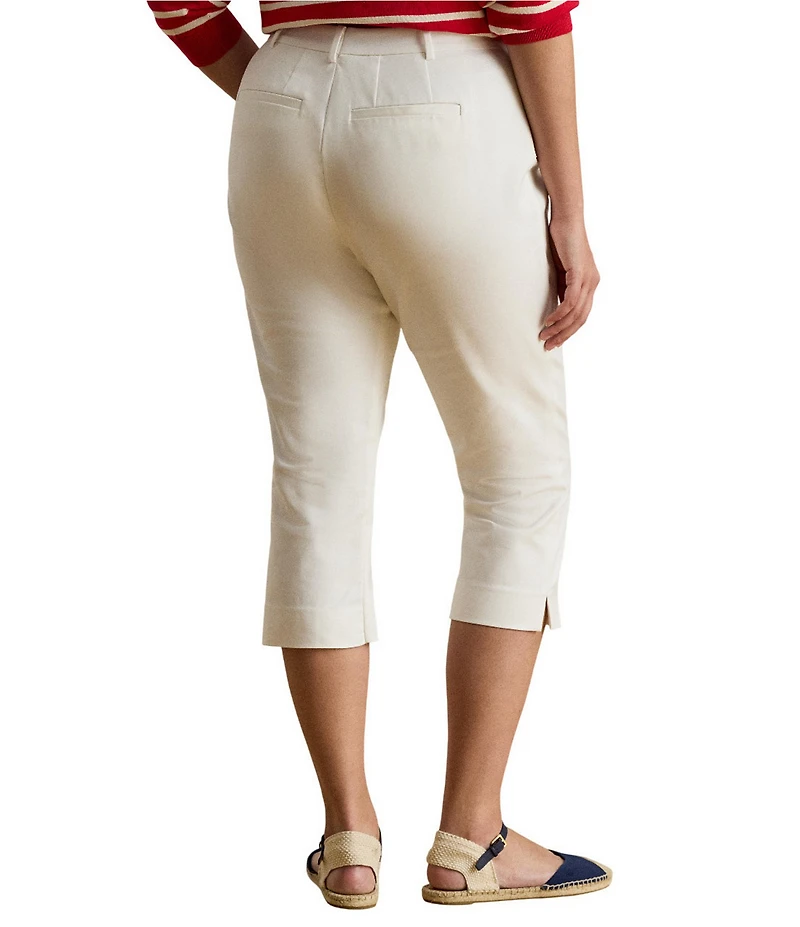 Lauren Ralph Lauren Plus Size Double-Faced Stretch Cotton Straight Leg Cropped Pants