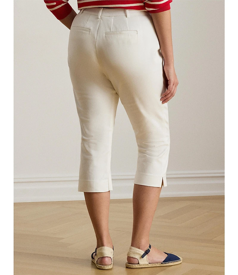 Lauren Ralph Lauren Plus Size Double-Faced Stretch Cotton Straight Leg Cropped Pants