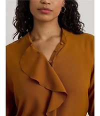 Lauren Ralph Lauren Plus Size Georgette Ruffle Trimmed Relaxed Tunic