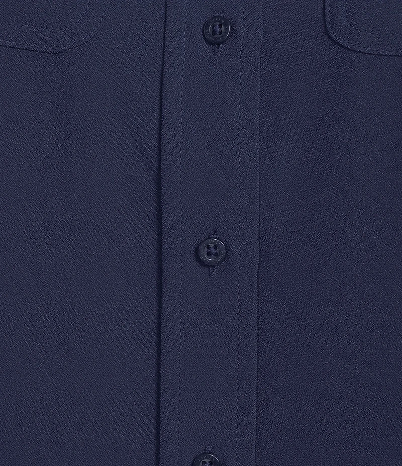 Lauren Ralph Lauren Plus Size Georgette Spread Collar Long Sleeve Shirtdress