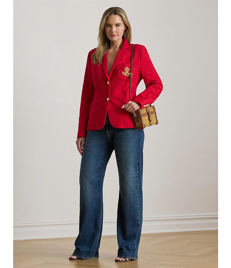 Lauren Ralph Lauren Plus Size High Rise Straight Wide Leg Jeans