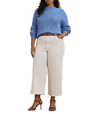 Lauren Ralph Lauren Plus Size High-Rise Wide-Leg Cropped Jeans