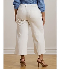 Lauren Ralph Lauren Plus Size High-Rise Wide-Leg Cropped Jeans