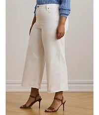 Lauren Ralph Lauren Plus Size High-Rise Wide-Leg Cropped Jeans