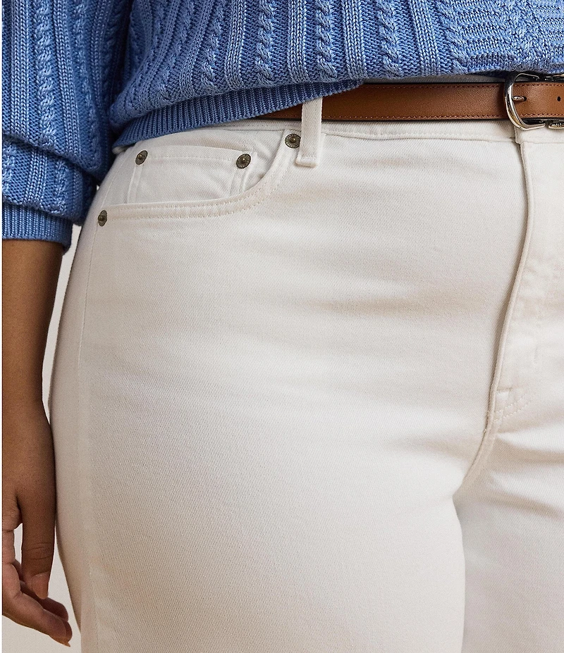 Lauren Ralph Lauren Plus Size High-Rise Wide-Leg Cropped Jeans