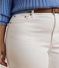 Lauren Ralph Lauren Plus Size High-Rise Wide-Leg Cropped Jeans