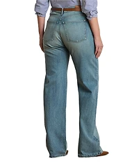 Lauren Ralph Lauren Plus Size High Rise Wide-Leg Denim Jeans