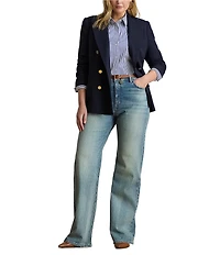 Lauren Ralph Lauren Plus Size High Rise Wide-Leg Denim Jeans