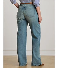 Lauren Ralph Lauren Plus Size High Rise Wide-Leg Denim Jeans