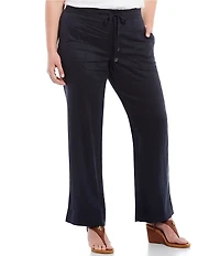 Lauren Ralph Lauren Plus Size Linen Wide Leg Pants