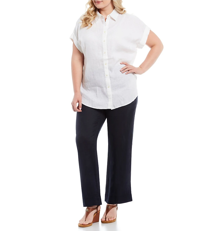 Lauren Ralph Lauren Plus Size Linen Wide Leg Pants