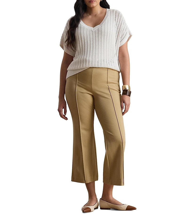 Lauren Ralph Lauren Plus Size Mid-Rise Twill Flare Pants