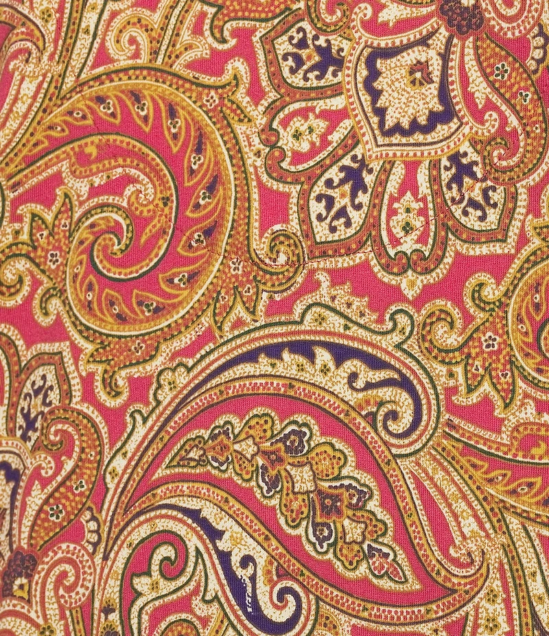 Lauren Ralph Lauren Plus Size Paisley Print Long Sleeve Notch Collar Knit Long Holiday Pajama Set