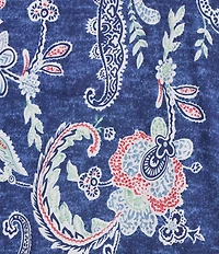 Lauren Ralph Lauren Plus Size Paisley Print Short Sleeve Notch Collar Knit Cropped Pajama Set