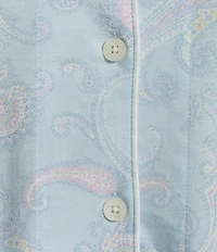 Lauren Ralph Lauren Plus Size Paisley Print Short Sleeve Notch Collar Knit Cropped Pajama Set